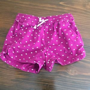 Purple/Pink Heart Patterned Kids Shorts